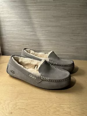 UGG ANSLEY Indoor Outdoor Moccasin Slippers LIGHT GREY Size 8 • $40