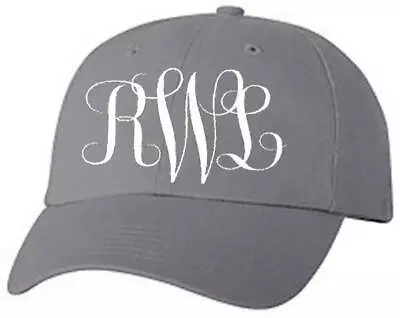 Monogram Initial Vinyl Print Decorative Style Baseball Cap Hat • $16.95