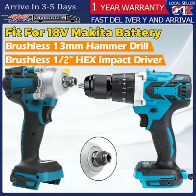 Cordless Impact Wrench Driver Drill Grinder Combo Kit For Makita 18V Battery • £29.99