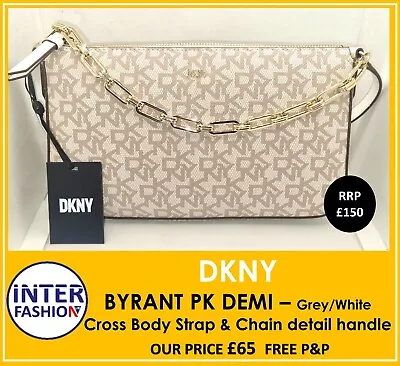 £65 • Buy * BRAND NEW *   DKNY BYRANT PK DEMI Cross Body Strap & Chain Detail Handle