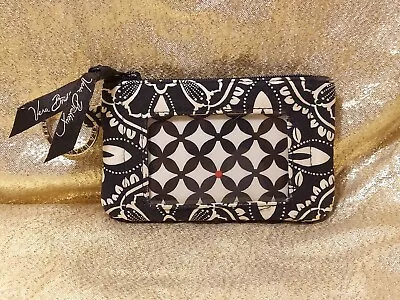 Vera Bradley Zip Keychain Wallet 2010 Barcelona Pattern Clutch Black White • $16