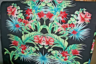 ITY Knit Fabric  Mirror  Floral Tropical Print  Black   By The Panel  Bfab • $9.74