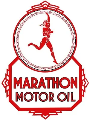 Marathon Motor Oil NEW Sign: 28  Tall Diecut USA STEEL XL Size • $129.88