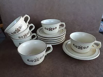 Pfaltzgraff Brown Village Pattern 6 Cups 6 Saucers  • $9.99