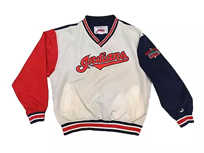 Vintage Cleveland Indians Jacob Field Puma Pullover Windbreaker Jacket L • $35