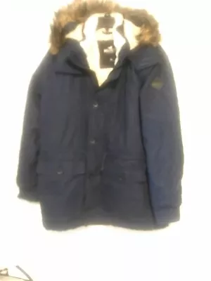 Hollister California Fur Trimmed Hoodie  Coat Navy Xl • $120