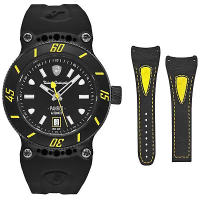 Tonino Lamborghini Men's 'PANFILO' Black Dial Automatic Watch TLF-T03-5 • $1385.18