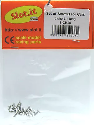 $3.99 • Buy Slot It SICH28 8 Long & 4 Short Screws For Chassis Mounts 1/32 Slot Car Part