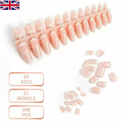 240pcs Short French Natural False Nail Tips Fake Nails Art Acrylic Classical • £4.60