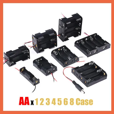 AA Battery Holder Connector With Wire Cable AA X 1 2 3 4 5 6 8 Case Box Quality • £1.43
