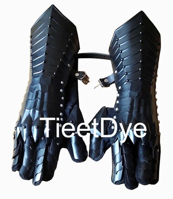 £89.99 • Buy Medieval Knight Gauntlets Gothic Gauntlet Gloves 18G Steel Hallowee SCA LARP GV5
