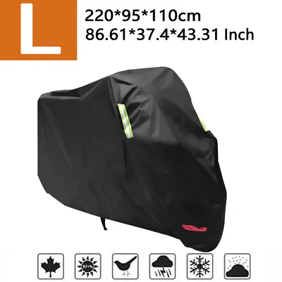 Motorcycle Cover Waterproof Outdoor Snow Dust UV Scooter Moped Bike Protector L • $15.97