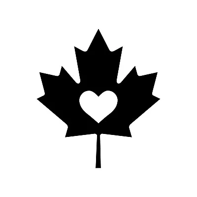 MAPLE LEAF With HEART Vinyl Decal Sticker - Canada Canadian Flag FREE SHIPPING • $4.99