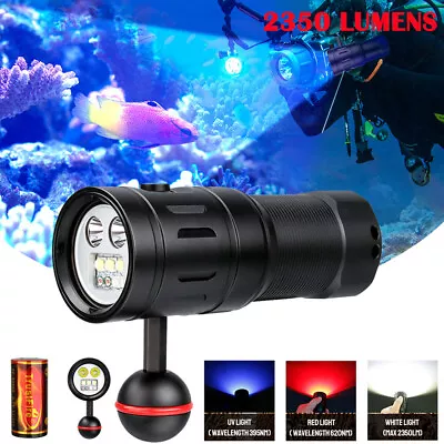 Trustfire Powerful LED Flashlight Underwater 100m Scuba Diving Vedio Flashlight • $50.39