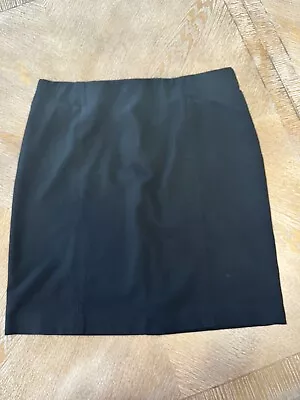 J JILL Ponte PENCIL Pull On SKIRT Medium Black Waist 34” Length 20” Back Slit • $22