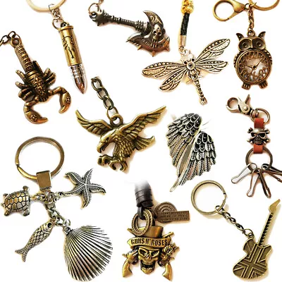 £1.79 • Buy Retro Style Skull Skeleton Animal Military Antiques Novelty Silver Metal Keyring