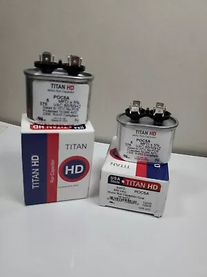 2 PACK Titan Pro POC5A Oval Motor Run Capacitors 5MFD 370 VAC NEW FREE SHIPPING  • $13.98