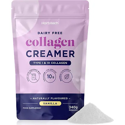 Collagen Creamer For Coffee | 340g | Vanilla Flavoured | By Horbaach • £15.99