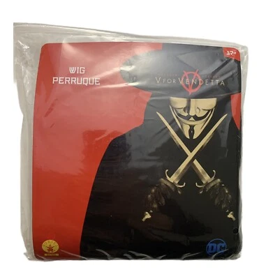 $32.99 • Buy V For Vendetta Wig Adult Mens Black Halloween Costume Accessory Wig Only NEW