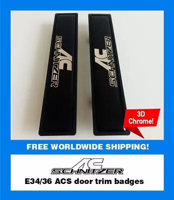 BMW E36 AC Schnitzer BMW Door Trim Badges Resin 3D Chrome! QUALITY Aftermarket! • £32.39