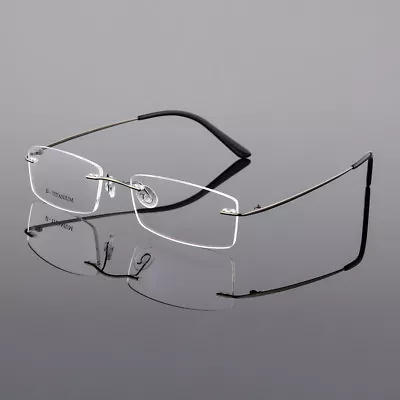 New Men's Ultra Light Rimless Flexible β-Titanium Eyeglasses Frames RX Able • $24.65