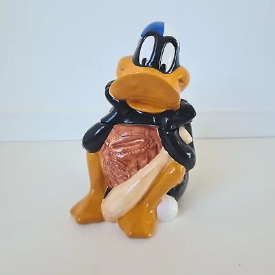Daffy Duck Vintage Looney Tunes Baseball Cookie Jar Biscuit Barrel Warner Bros • $58.68