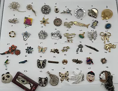 PICK A Jewelry BROOCH PIN Weird Odd Artisan Animals Bugs Vintage Fun Etc C56 • $8