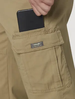 Wrangler Relaxed Fit Cargo Pants W/ Stretch Tech Pocket Beige Khaki CHOOSE SIZE • $34.99