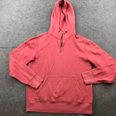 J Crew Hoodie Womens Small Pink 1/4 Zip Pullover Fleece Sweatshirt • $18.98