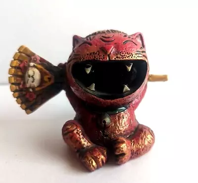 Oni Manekineko  -Damon Cat- UNIQUE!!  Japanese Beckoning Lucky Cat. • $40