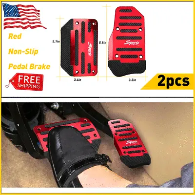 $11.27 • Buy Red Break Foot Pads Non-Slip Automatic Gas Brake Foot Pedal Pad Cover Car Parts