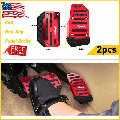 Red Break Foot Pads Non-Slip Automatic Gas Brake Foot Pedal Pad Cover Car Parts • $11.99