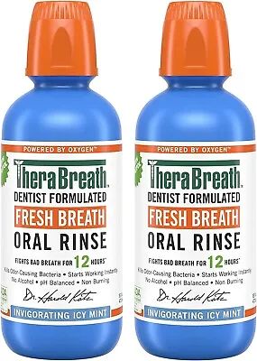 $21.99 • Buy TheraBreath Fresh Mouthwash Icy Mint Flavor Alcohol-Free 16 Fl Oz (2-Packs)