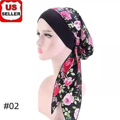 Fashion Muslim Womens Head Scarf Chemo Hat Turban Headwear Bandana Beanie 595 • $6.99