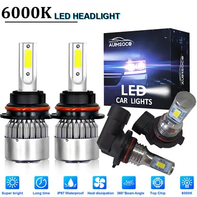 For Jeep Liberty 2002-2007 4x 9007+H10 LED Headlight Hi/Lo Lamps Kit + Fog Bulbs • $35.99