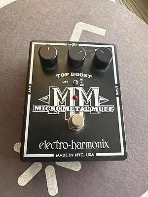 Electro Harmonix Micro Metal Muff With Top Boost Distortion Guitar Effect Pedal • $50