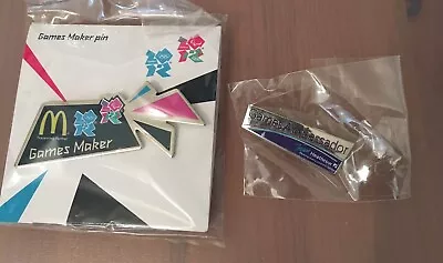 London Olympics 2012 Games Maker Pin + Games Ambassador Pin Team Heathrow • £10