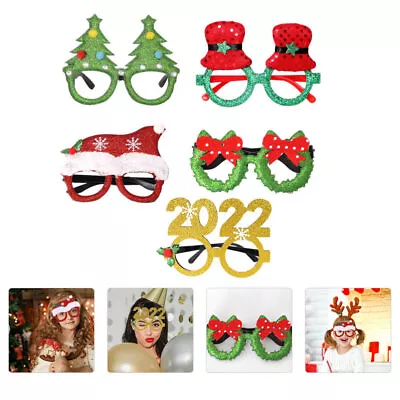  5 Pcs Glasses Frame Prop Holiday Party Costume Eyeglasses Antlers • £9.99