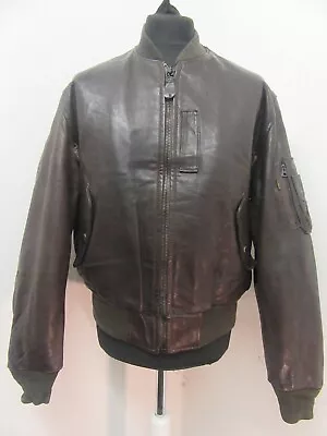 £199 • Buy Vintage Avirex Leather Ma-1 Style B52 Bomber Flight Motorcycle Jacket Size L