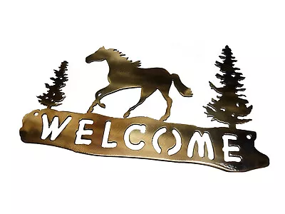 Metal Horse Welcome Sign Western Ranch Barn Wall Decor 12” X 8” • $24.99