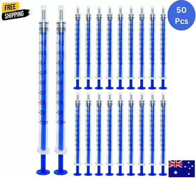 1ml Syringe With Caps (50 Pieces) Feed Pets Oral Oil Or Glue Applicator | NEW AU • $15.99