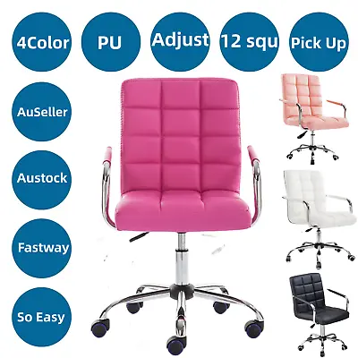 🚨2024 Home Office Swivel Chair Leather Computer Desk Adjustable Swivel Chair • $78.16