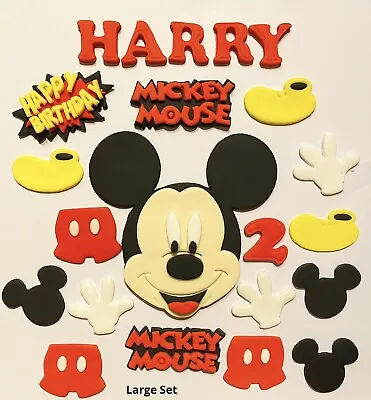 Edible Fondant Mickey Mouse Face Cake Topper Fondant Sugar Paste Decorations • £11