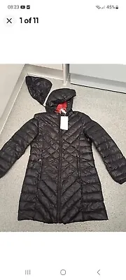 BNWT David Barry Duffa Down Feathers  Quilted Coat Size 14 Black Puffer Jacket • £20