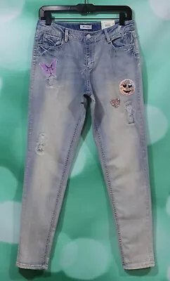 NWT Mudd Girls Adj Waist Decorative Stitching Distressed Jeans Sz 16 MSRP $44 • $22.95