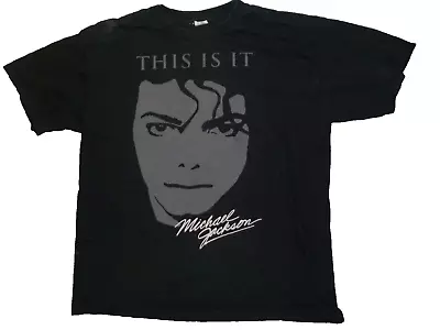Michael Jackson This Is It T-shirt Classic Black Portrait Graphics Mens Size XL • $12.95