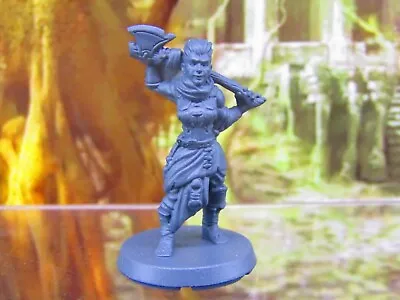 Half Orc Female Barbarian Player Character Mini Miniatures 3D Printed Resin • £8.68