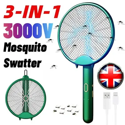 £9.99 • Buy Electric Bug Zapper Racket Fly Killer Wasp Mosquito Insect Pest Swatter Bat USB