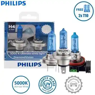 Philips Diamond Vision H1 H4 H7 H8 H11 HB3 HB4 Halogen Lamp 5000K White Car Bulb • $24.43