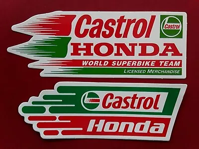 £3.19 • Buy CASTROL OIL HONDA WORLD TT SUPERBIKE TEAM VINYL DECAL STICKERS X 2 UK SELLER 
